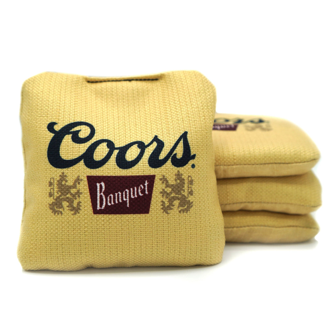 Slick Woody's Cornhole Co. Cornhole Bags Coors Banquet Gold Beer Brand Cornhole Bags