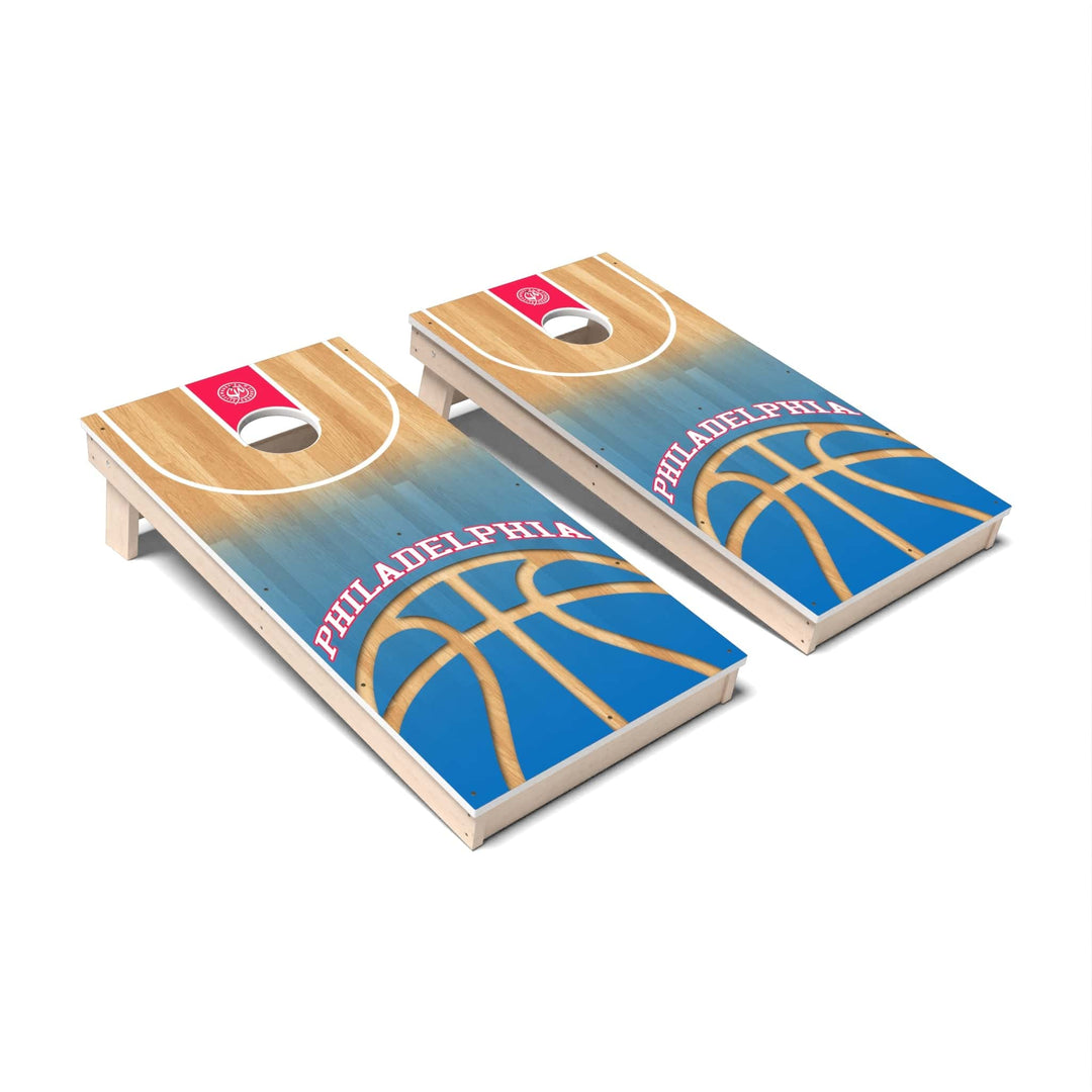 Slick Woody's Cornhole Co. Cornhole Board Basketball Philadelphia Cornhole Boards - All Weather