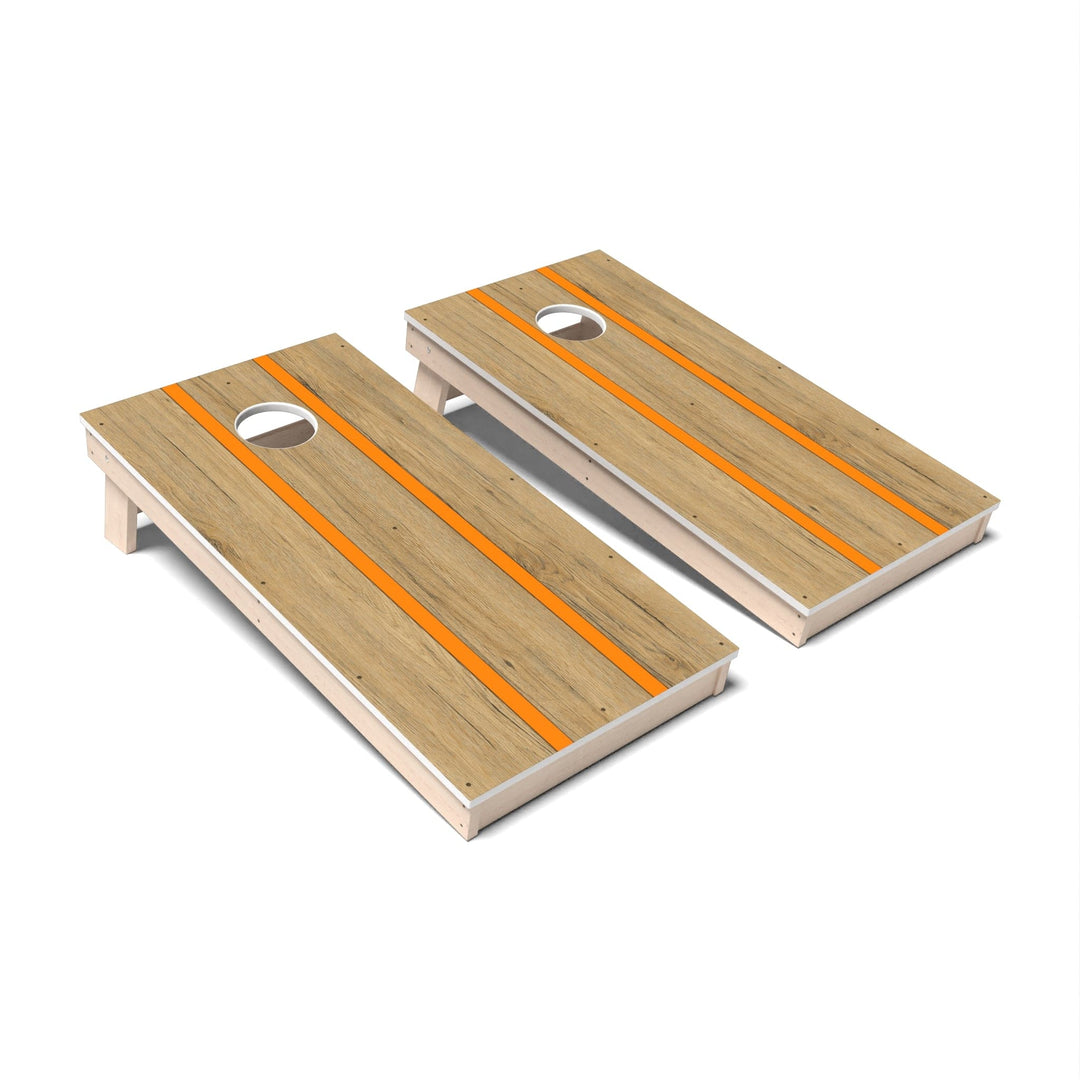 Slick Woody's Cornhole Co. Cornhole Board Burnt Orange Pinstripes Surf Cornhole Boards - All Weather