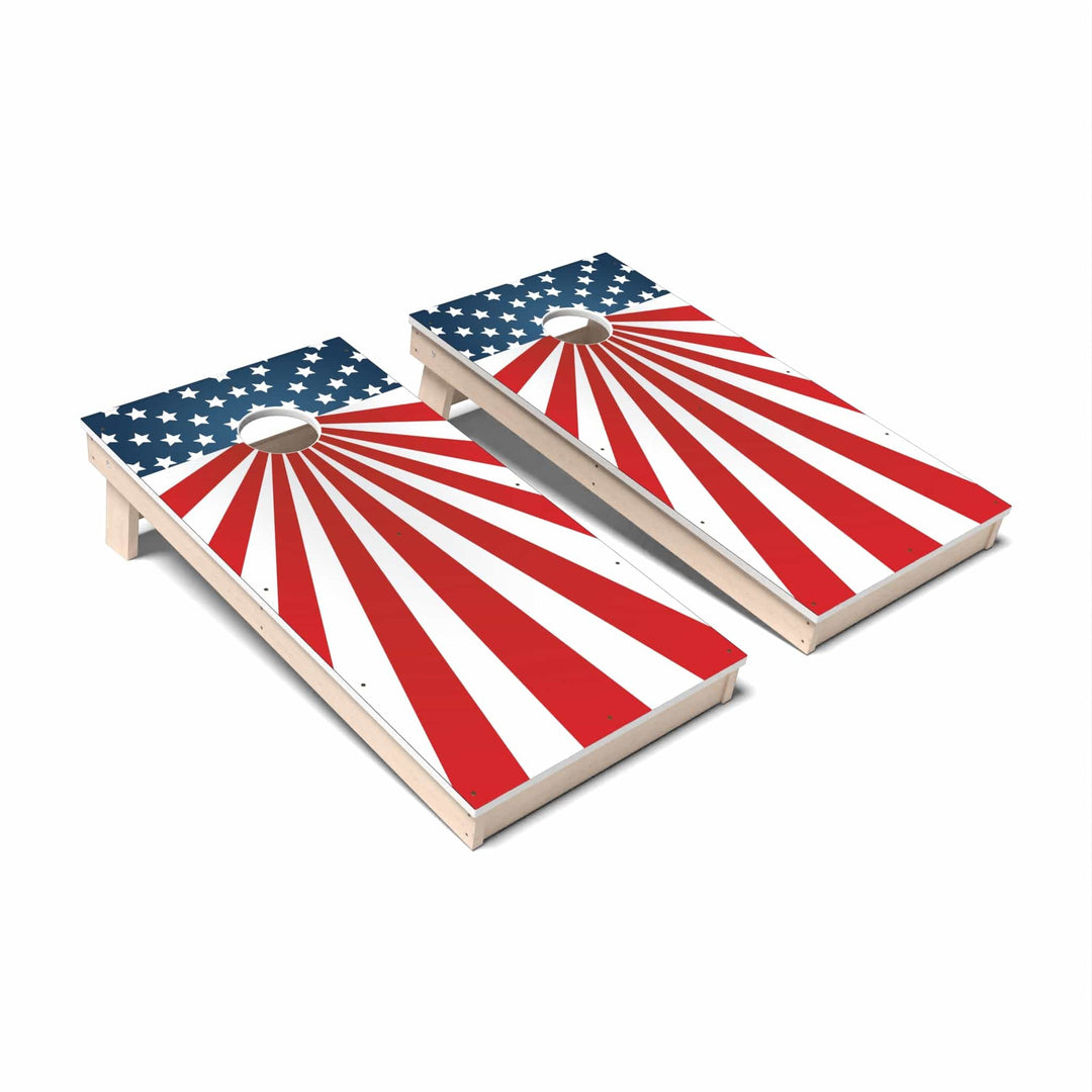 Slick Woody's Cornhole Co. Cornhole Board Flag Pattern Americana Cornhole Boards - All Weather