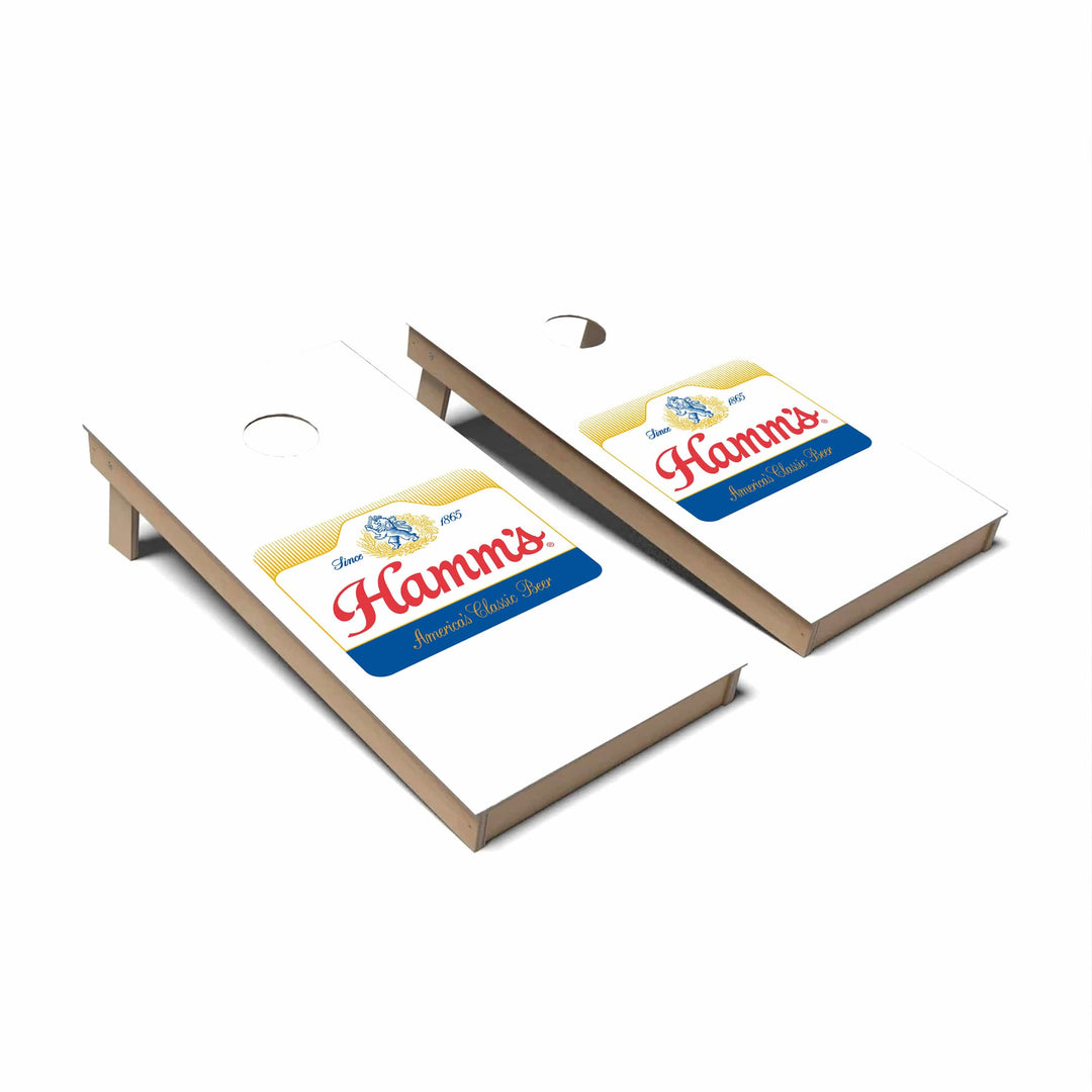 Slick Woody's Cornhole Co. Cornhole Board Hamms Premium Beer Brands Cornhole Boards - Backyard