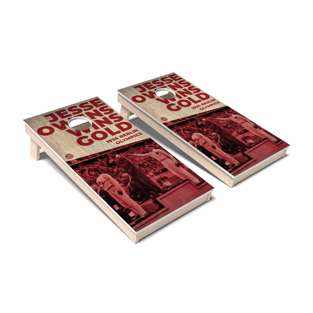 Slick Woody's Cornhole Co. Cornhole Board Jesse Owens Olympic Champion Americana Cornhole Boards - All Weather