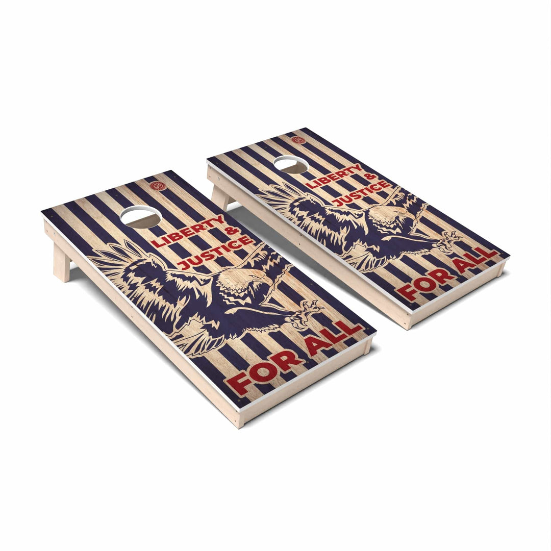 Slick Woody's Cornhole Co. Cornhole Board Liberty and Justice Americana Cornhole Boards - All Weather