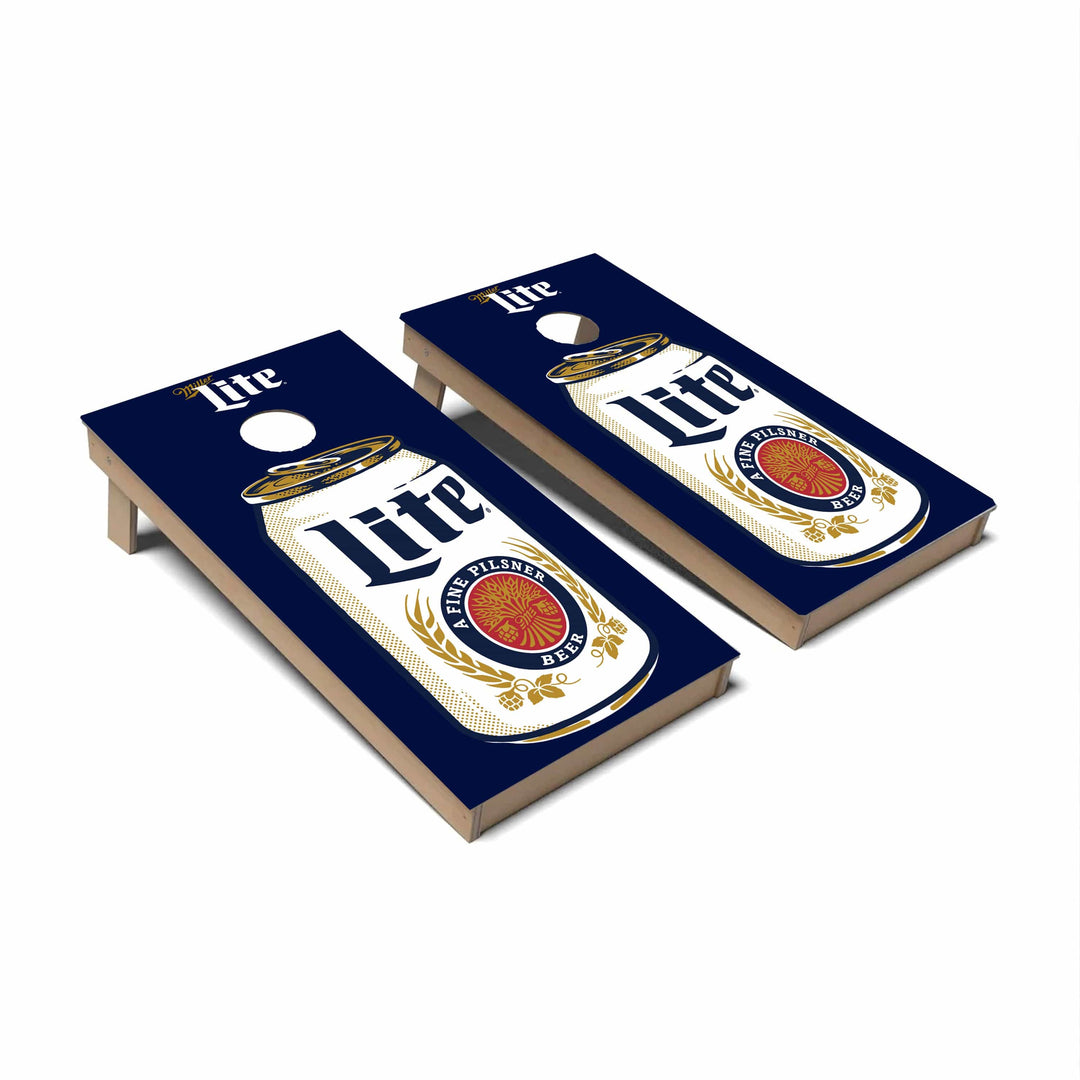 Slick Woody's Cornhole Co. Cornhole Board Miller Light Can Beer Brands Cornhole Boards - Backyard