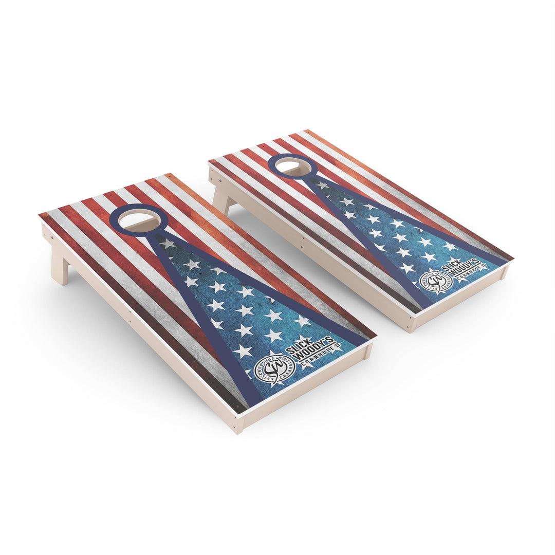 Slick Woody's Cornhole Co. Cornhole Board Red White & Blue Americana Cornhole Boards - All Weather