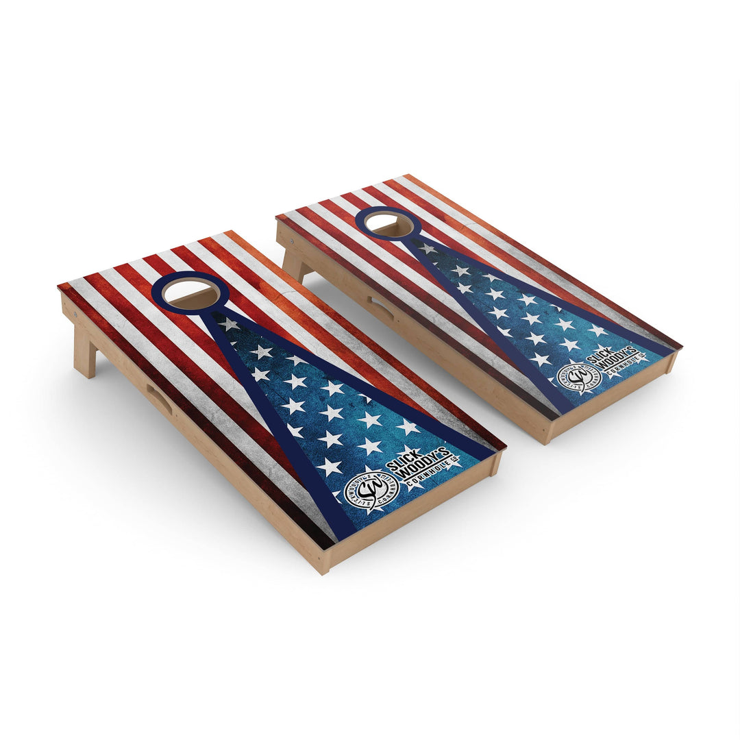 Slick Woody's Cornhole Co. Cornhole Board Red White & Blue Americana Cornhole Boards - Professional Signature