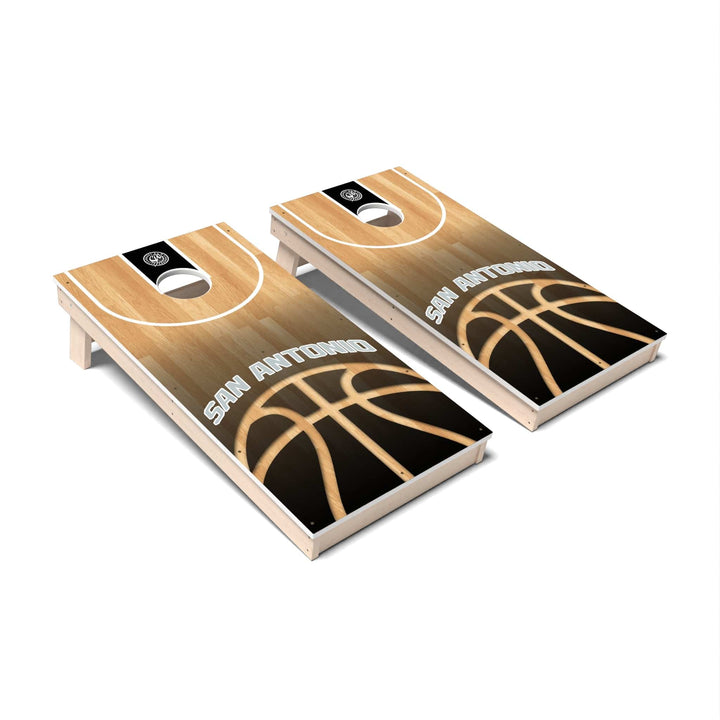 Slick Woody's Cornhole Co. Cornhole Board San Antonio Basketball Texas Cornhole Boards - All Weather