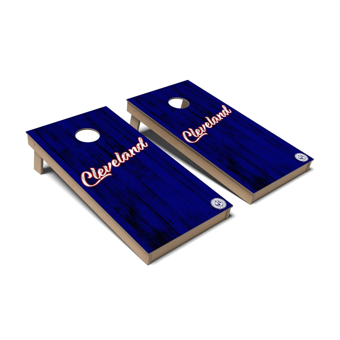 Slick Woody's Cornhole Co. Cornhole Board Solid Baseball Cleveland Cornhole Boards - Backyard