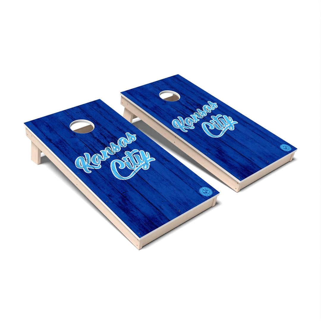 Slick Woody's Cornhole Co. Cornhole Board Solid Baseball Kansas City Cornhole Boards - All Weather