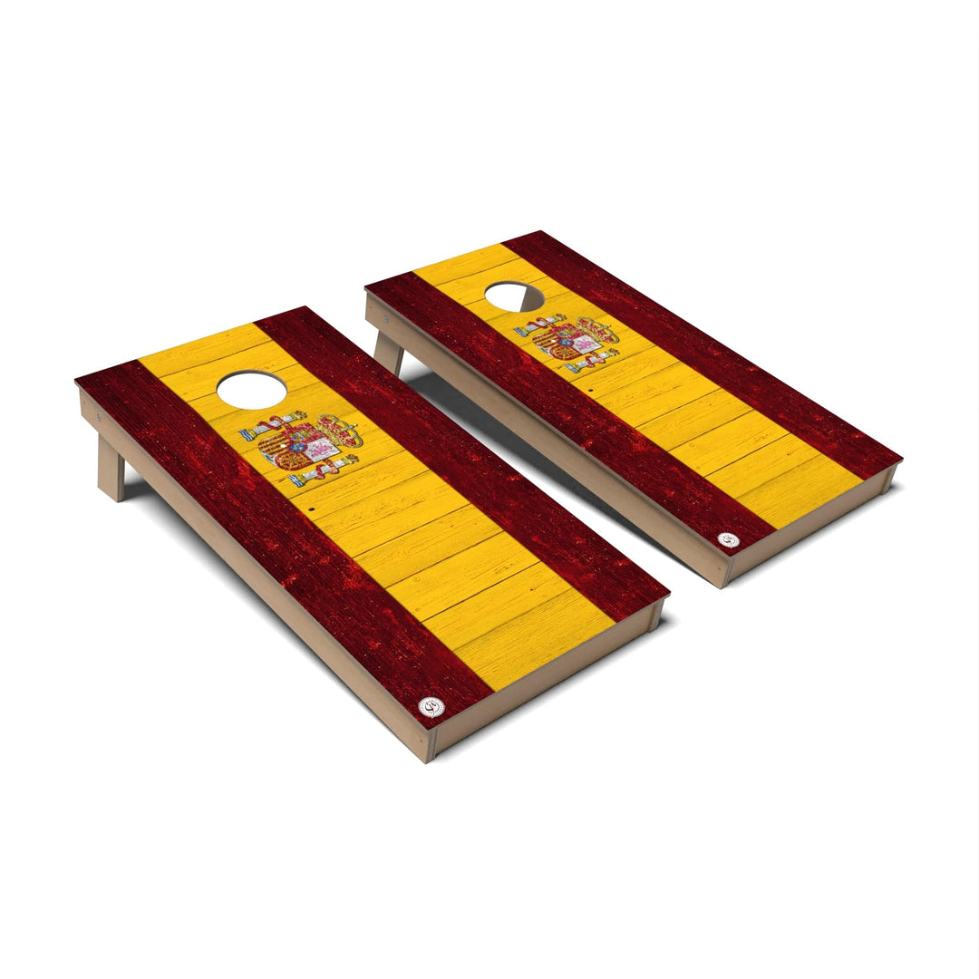 Slick Woody's Cornhole Co. Cornhole Board Spain International Flag Cornhole Boards - Backyard