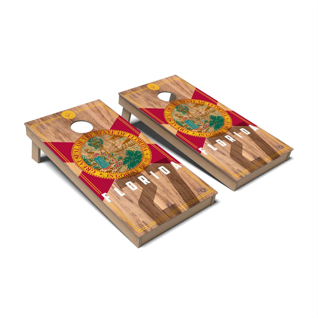 Slick Woody's Cornhole Co. Cornhole Board State Flag 2.0 Florida Cornhole Boards - Backyard