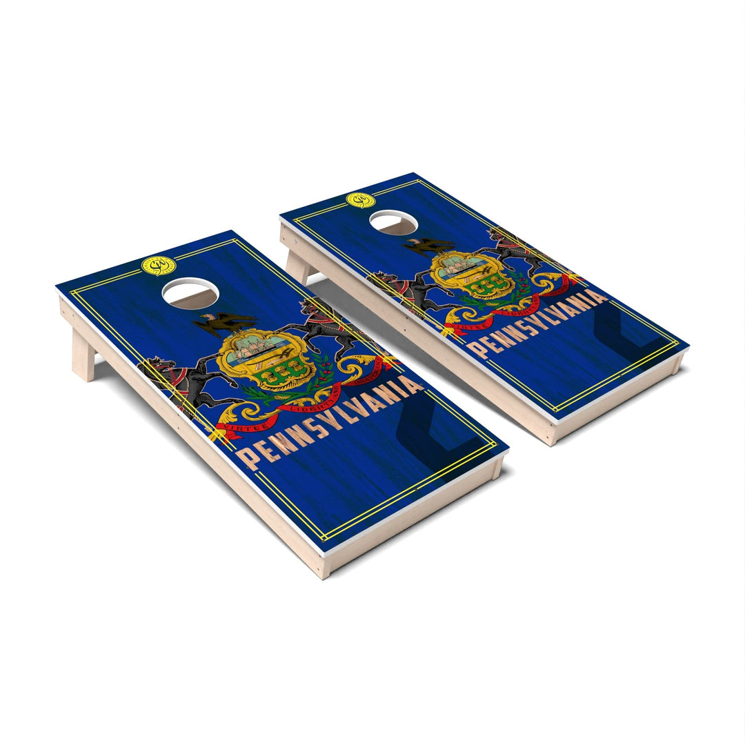 Slick Woody's Cornhole Co. Cornhole Board State Flag 2.0 Pennsylvania Cornhole Boards - All Weather