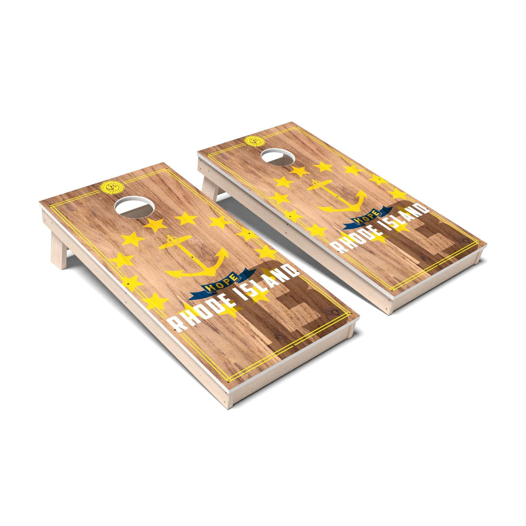 Slick Woody's Cornhole Co. Cornhole Board State Flag 2.0 Rhode Island Cornhole Boards - All Weather