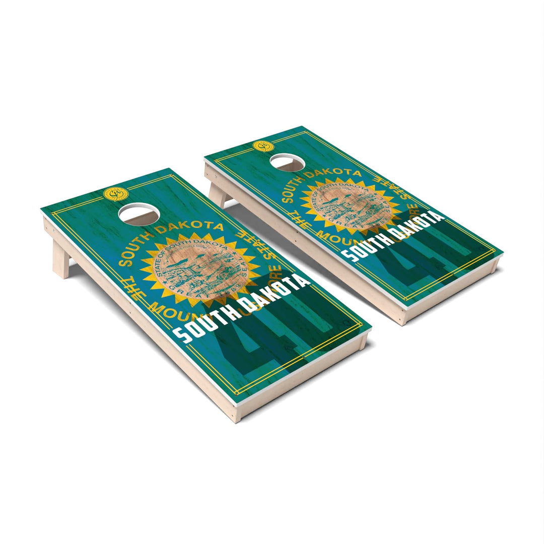 Slick Woody's Cornhole Co. Cornhole Board State Flag 2.0 South Dakota Cornhole Boards - All Weather