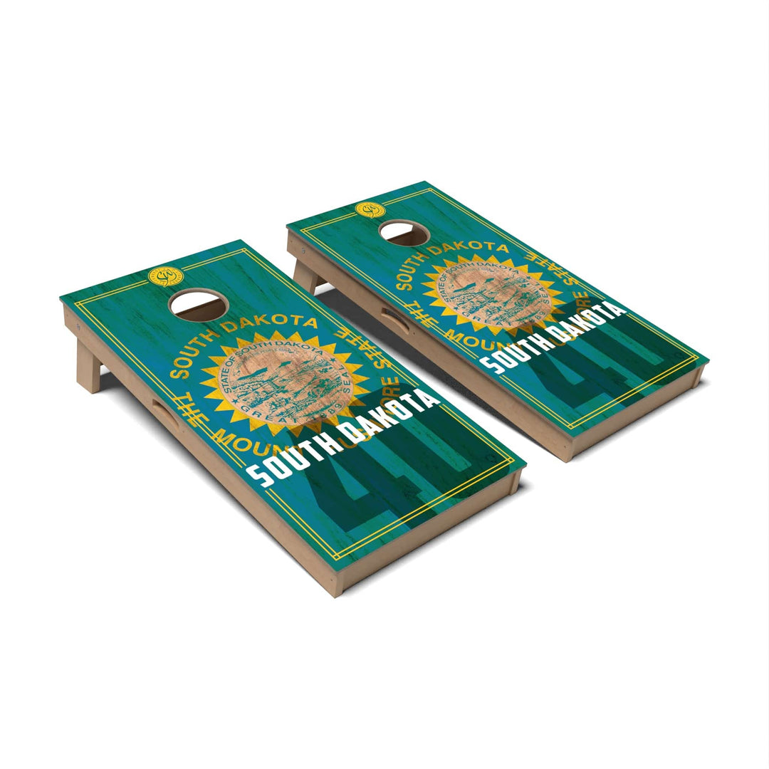 Slick Woody's Cornhole Co. Cornhole Board State Flag 2.0 South Dakota Cornhole Boards - Professional Signature