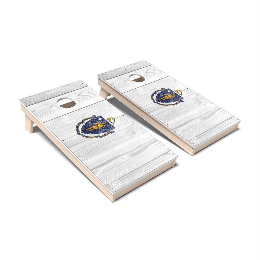 Slick Woody's Cornhole Co. Cornhole Board State Flag Full Color Massachusetts Cornhole Boards - All Weather