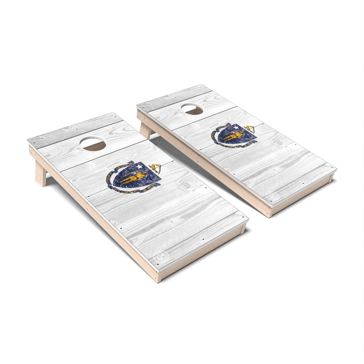 Slick Woody's Cornhole Co. Cornhole Board State Flag Full Color Massachusetts Cornhole Boards - All Weather