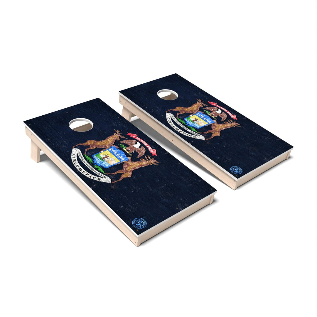 Slick Woody's Cornhole Co. Cornhole Board State Flag Full Color Michigan Cornhole Boards - All Weather