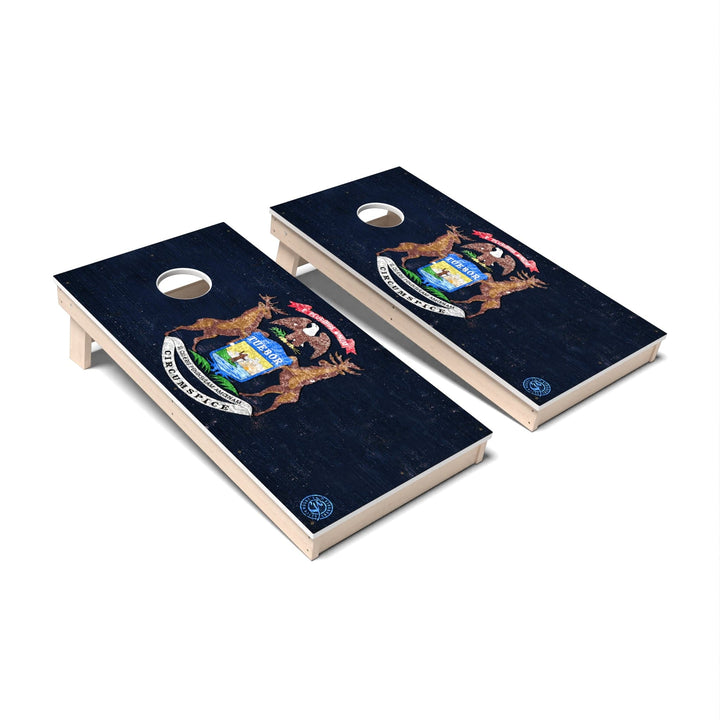 Slick Woody's Cornhole Co. Cornhole Board State Flag Full Color Michigan Cornhole Boards - All Weather