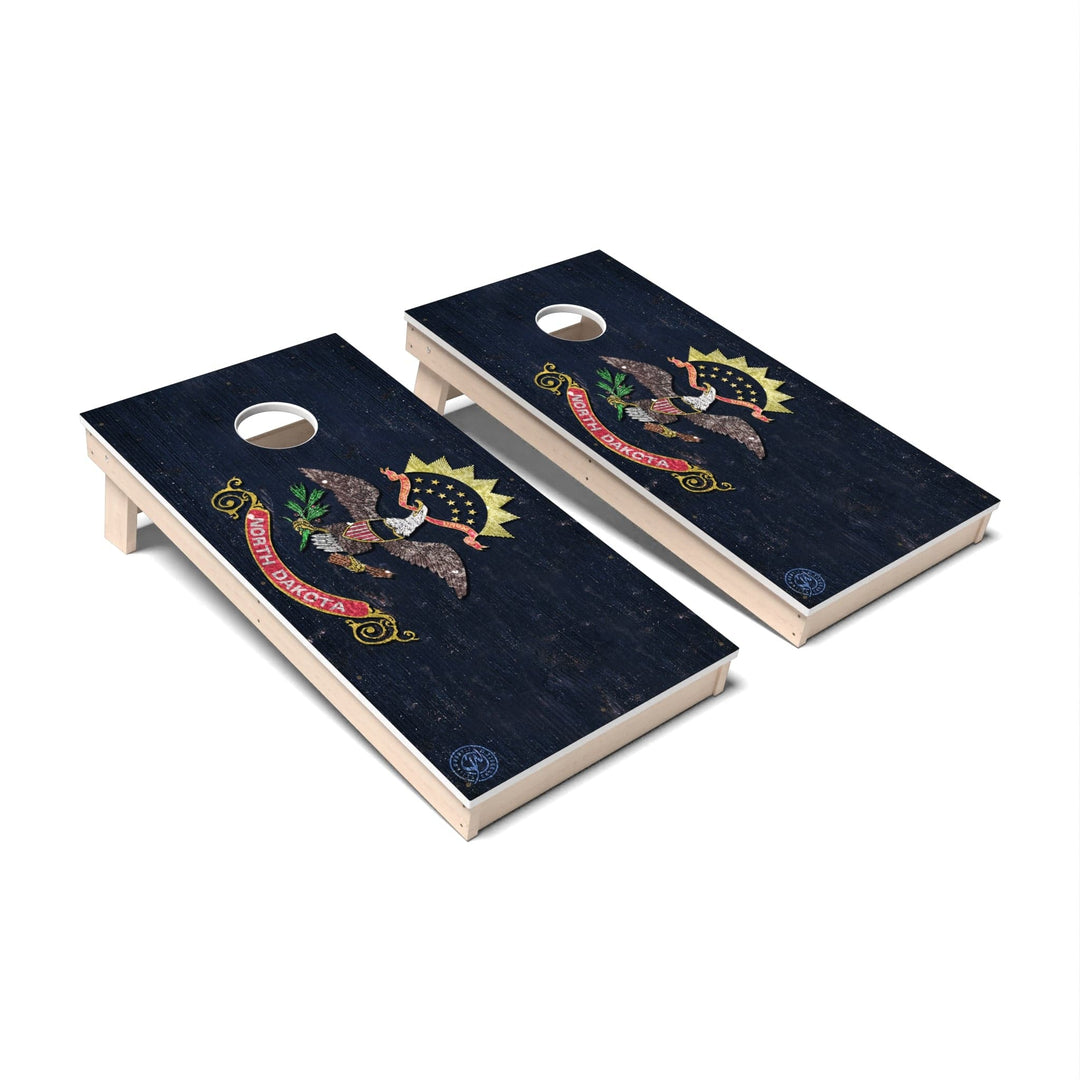 Slick Woody's Cornhole Co. Cornhole Board State Flag Full Color North Dakota Cornhole Boards - All Weather