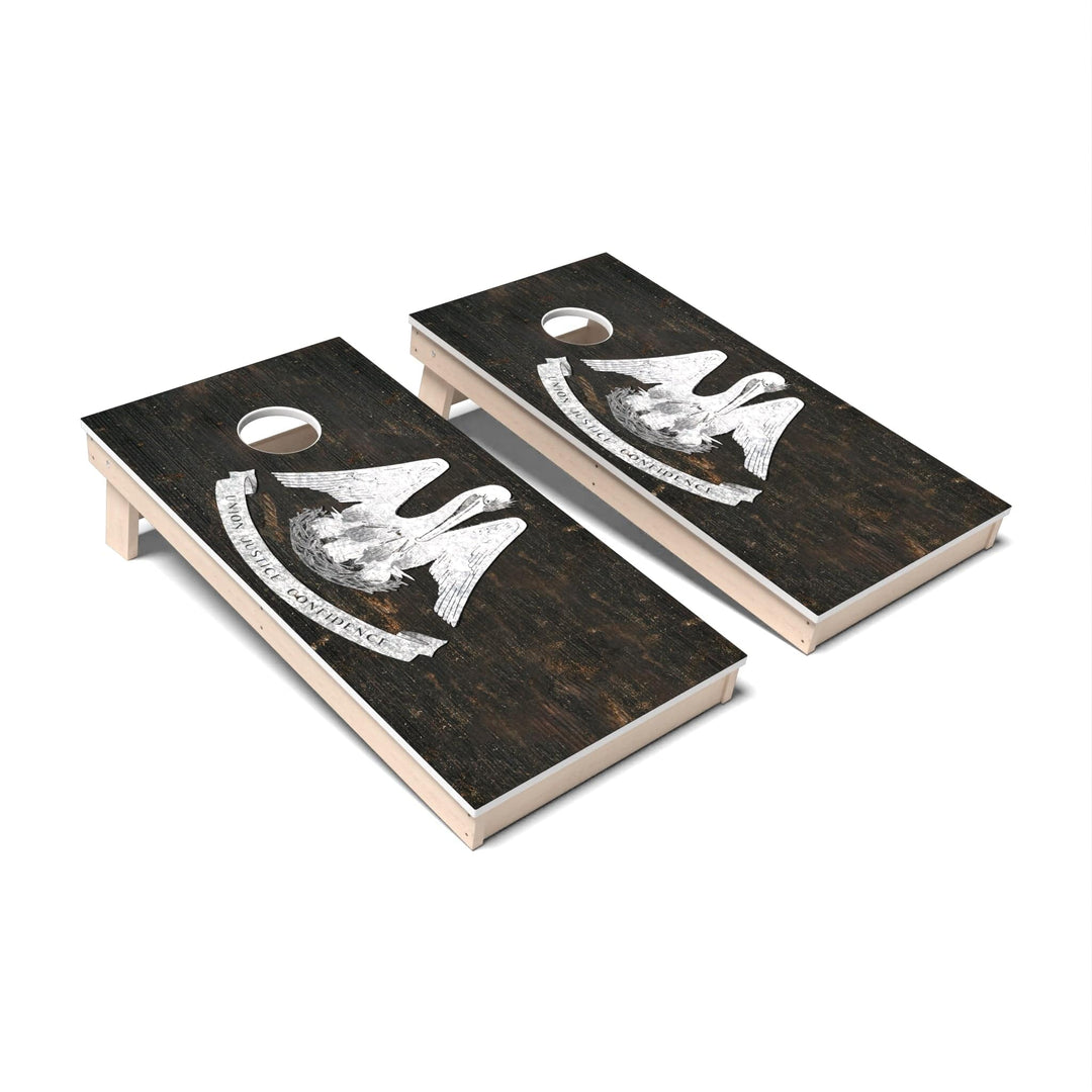 Slick Woody's Cornhole Co. Cornhole Board State Flag Vintage Louisiana Cornhole Boards - All Weather