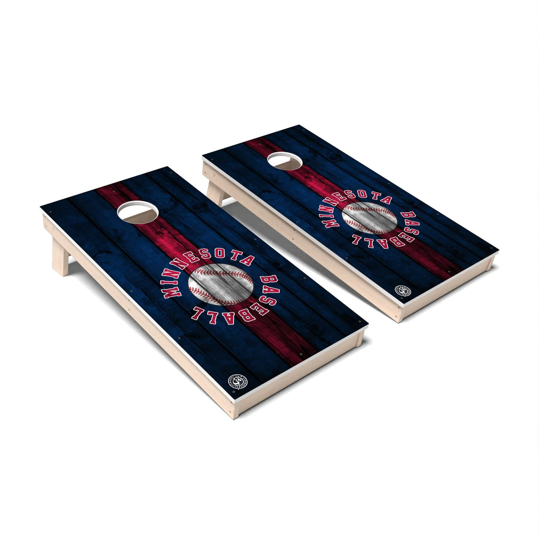 Slick Woody's Cornhole Co. Cornhole Board Stripe Baseball Minnesota Cornhole Boards - All Weather