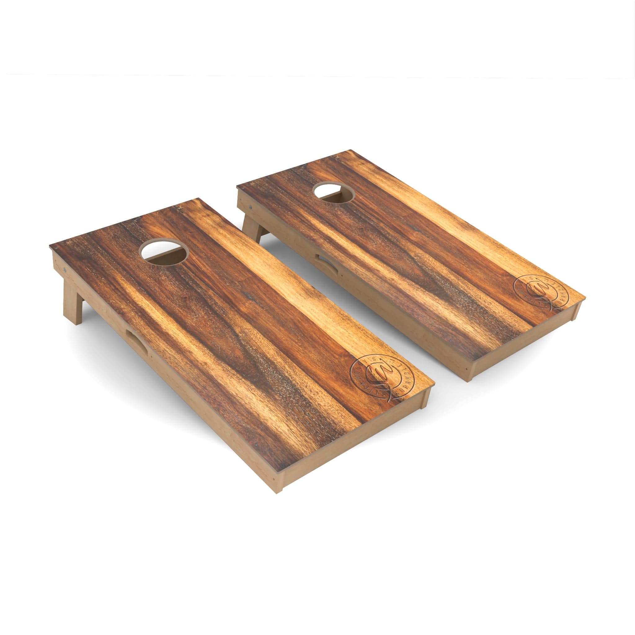 Natural Wood Cornhole Boards Professional Signature Slick Woody's