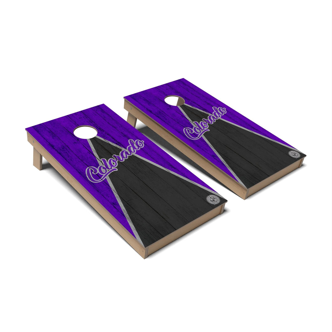 Slick Woody's Cornhole Co. Cornhole Board Triangle Baseball Colorado Cornhole Boards - Backyard