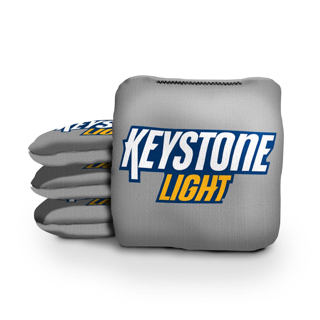 Slick Woody's Cornhole Co. Pro Style Cornhole Bags Keystone Light Grey Beer Brand Cornhole Bags