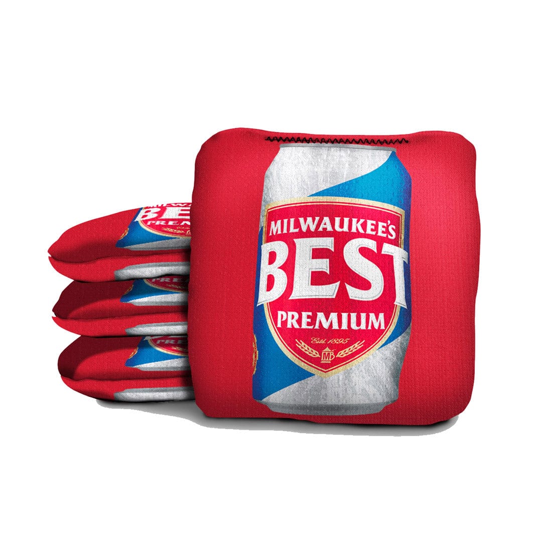 Slick Woody's Cornhole Co. Pro Style Cornhole Bags Milwaukee's Best Beer Brand Cornhole Bags