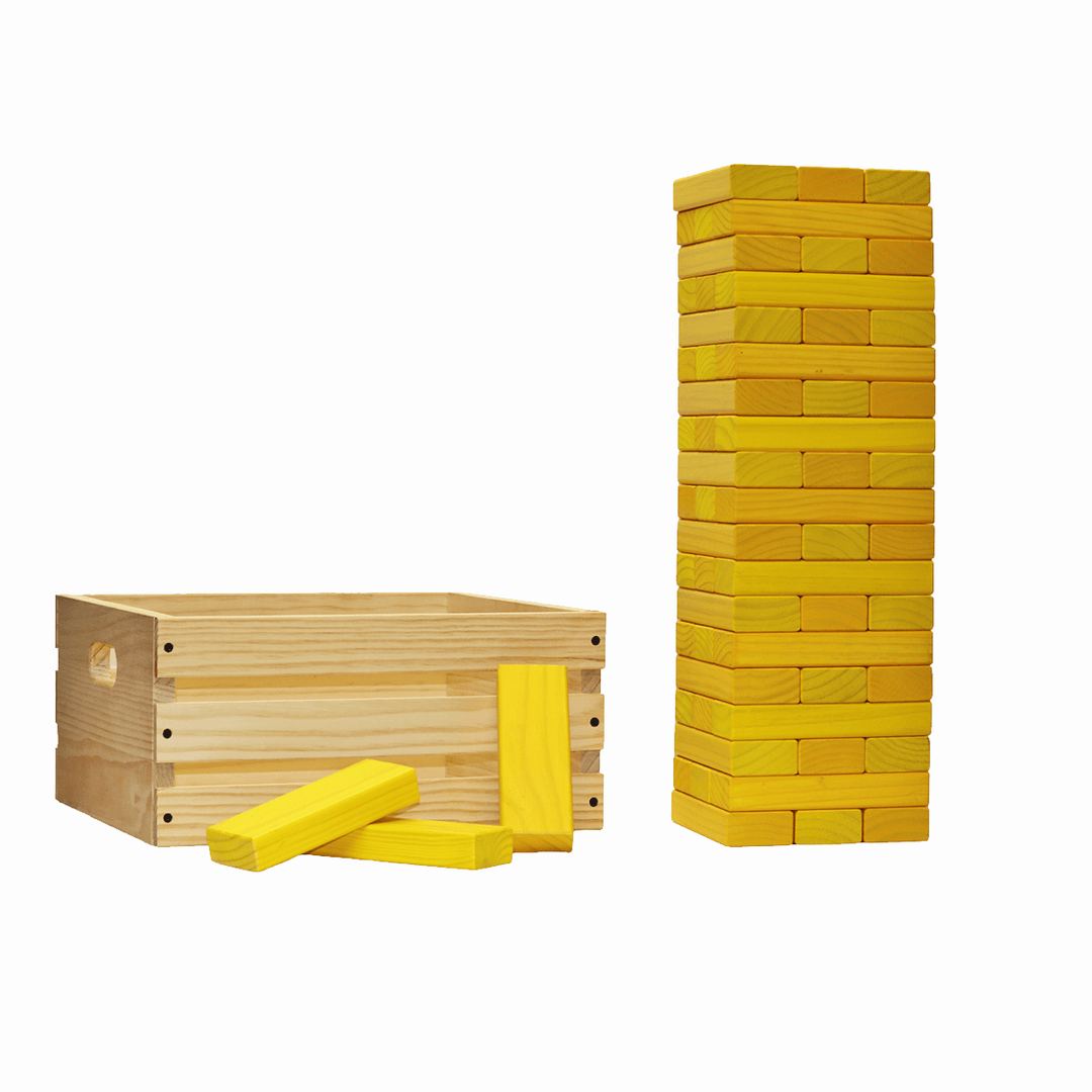 Tailgating Pros Giant Toppling Timbers with Natural Wooden Crate