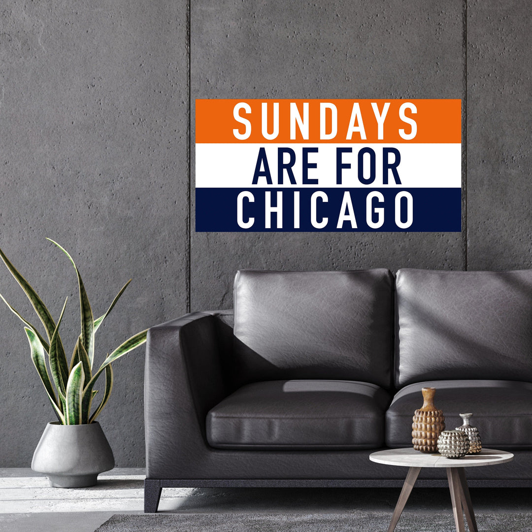 Slick Prints Wall Stickers 4'x2' Sundays Are For Chicago Wall Sticker