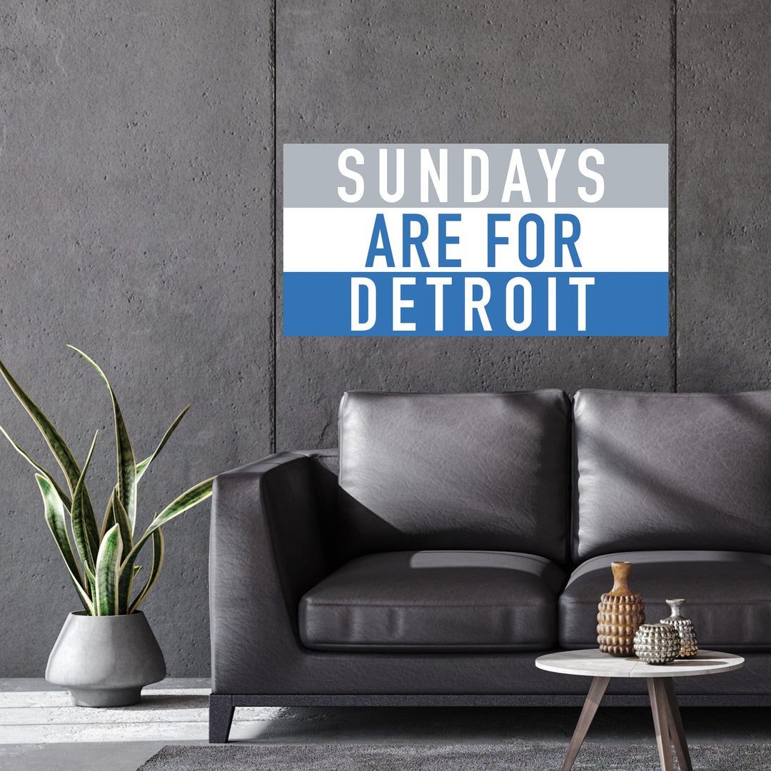 Slick Prints Wall Stickers 4'x2' Sundays Are For Detroit Wall Sticker