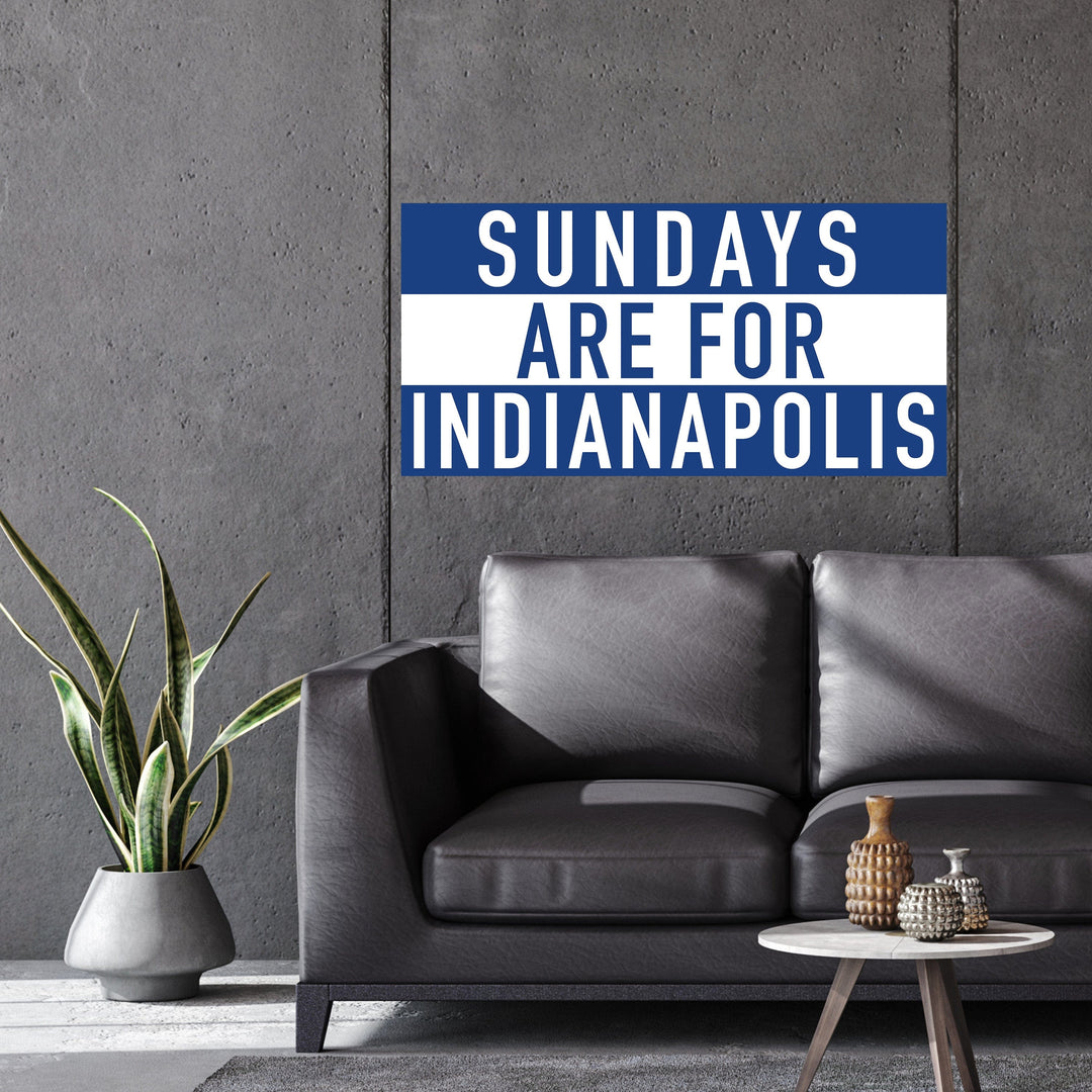 Slick Prints Wall Stickers 4'x2' Sundays Are For Indianapolis Wall Sticker