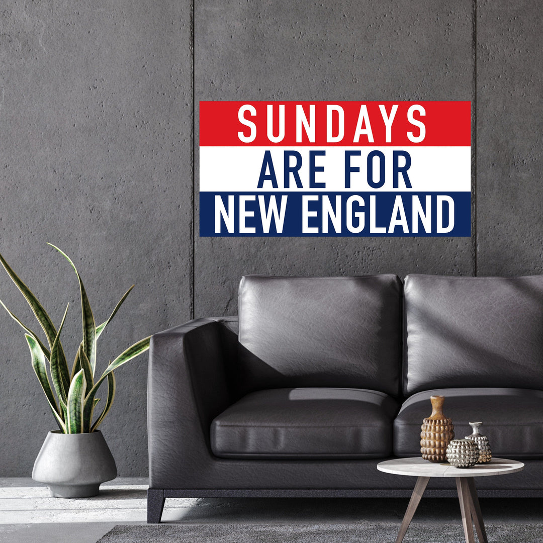 Slick Prints Wall Stickers 4'x2' Sundays Are For New England Wall Sticker