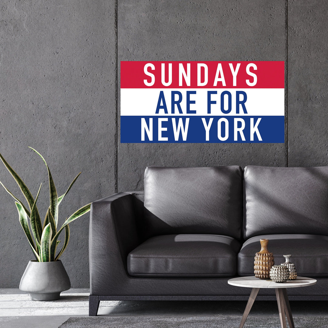 Slick Prints Wall Stickers 4'x2' Sundays Are For New York Wall Sticker