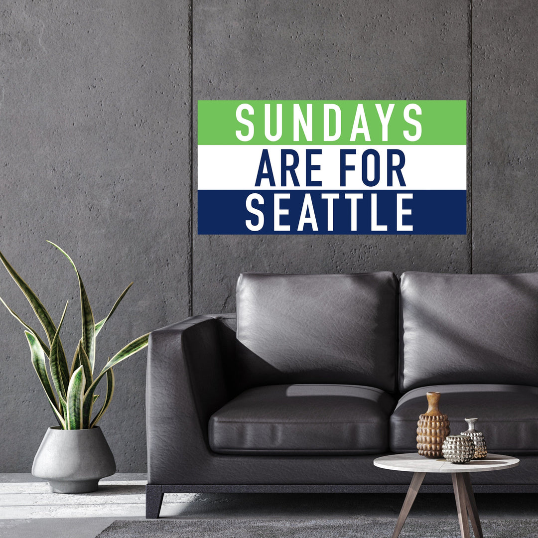 Slick Prints Wall Stickers 4'x2' Sundays Are For Seattle Wall Sticker