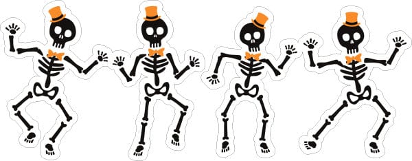Slick Prints Wall Stickers Dancing Skeletons Peel & Stick Wall Sticker