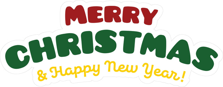 Slick Prints Wall Stickers Merry Christmas, Happy New Year Peel & Stick Wall Sticker