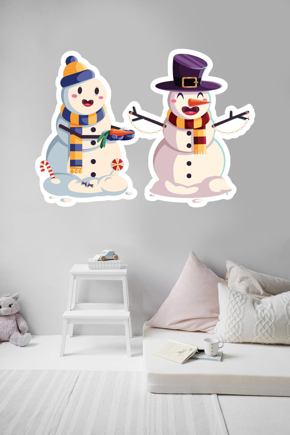 Slick Prints Wall Stickers Snowmen Peel & Stick Wall Sticker