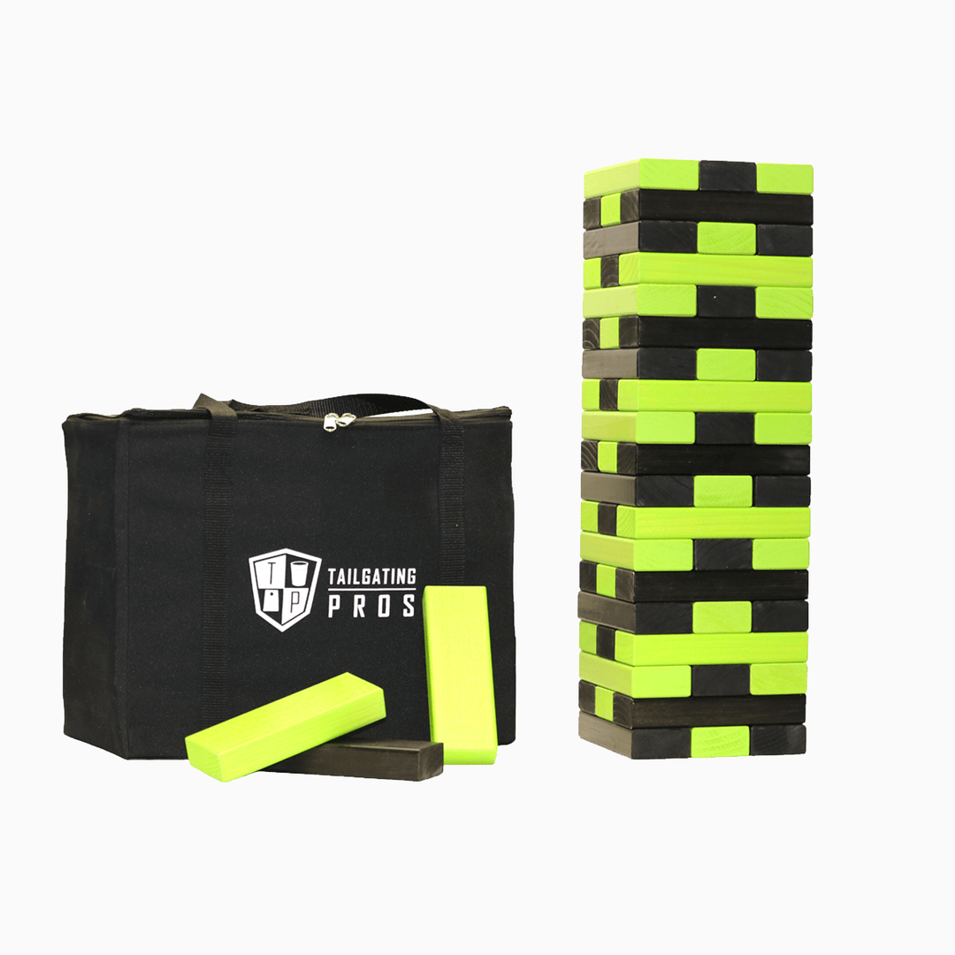 Slick Woody's Black / Lime Green Tailgating Pros Giant Toppling Timbers with Carrying Case