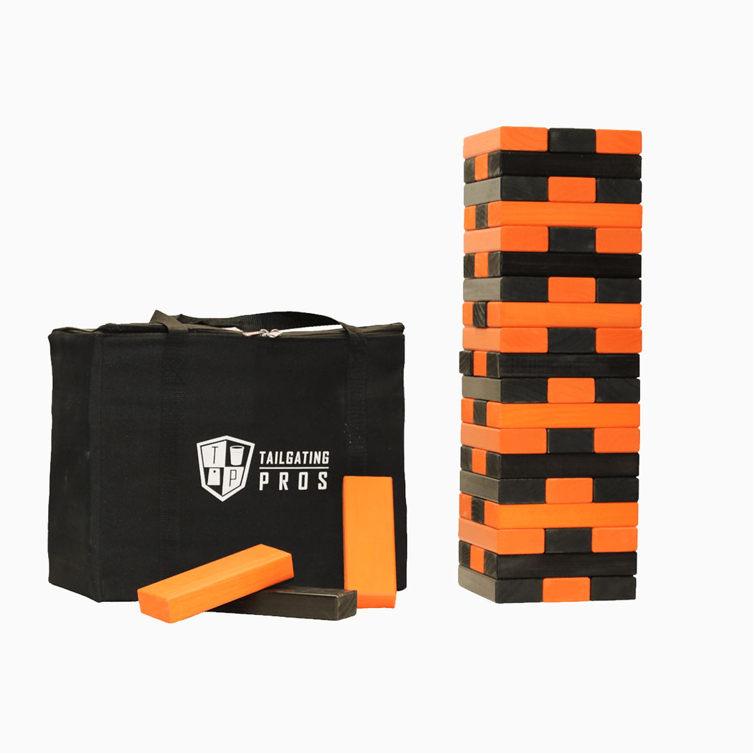 Slick Woody's Black / Orange Tailgating Pros Giant Toppling Timbers with Carrying Case