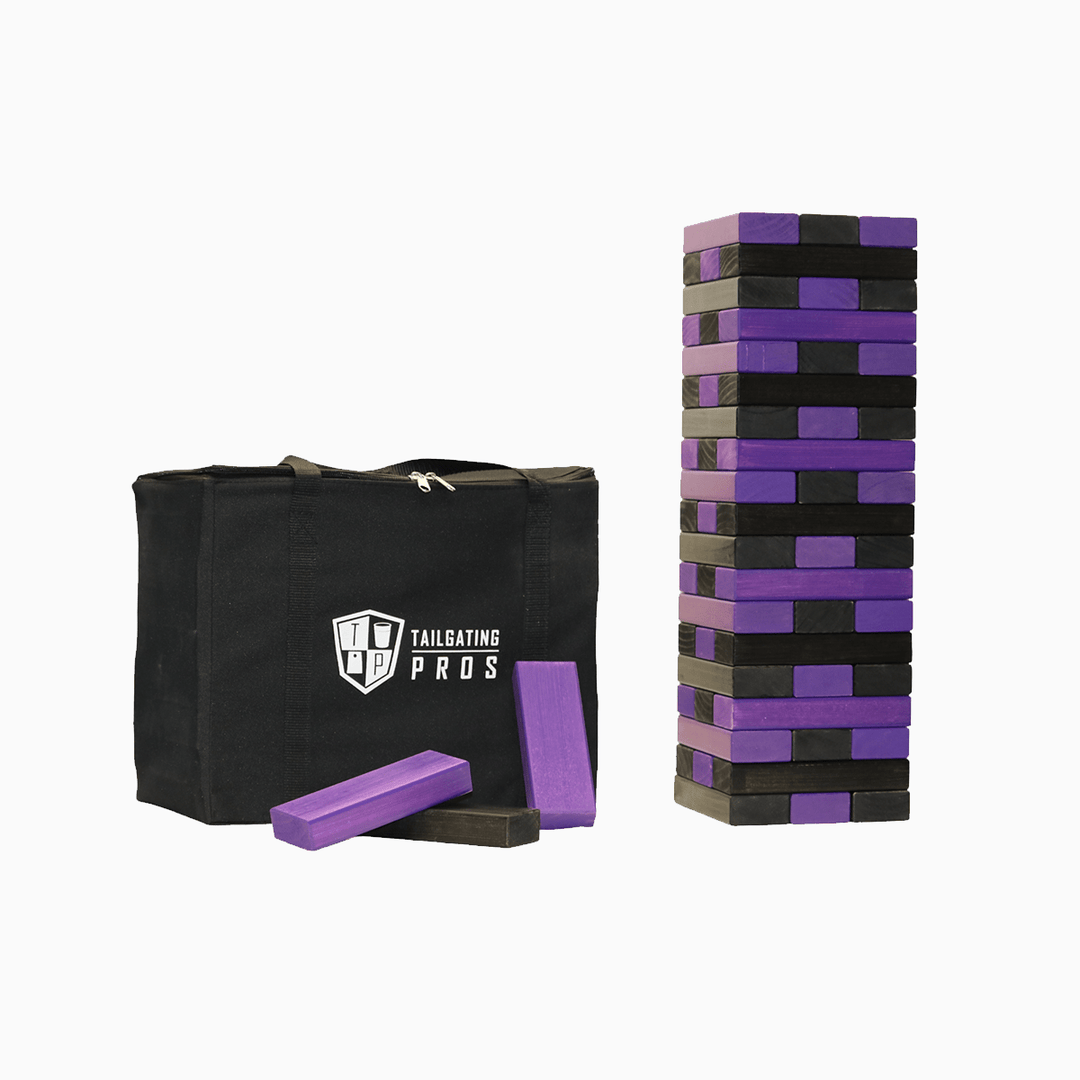 Slick Woody's Black / Purple Tailgating Pros Giant Toppling Timbers with Carrying Case