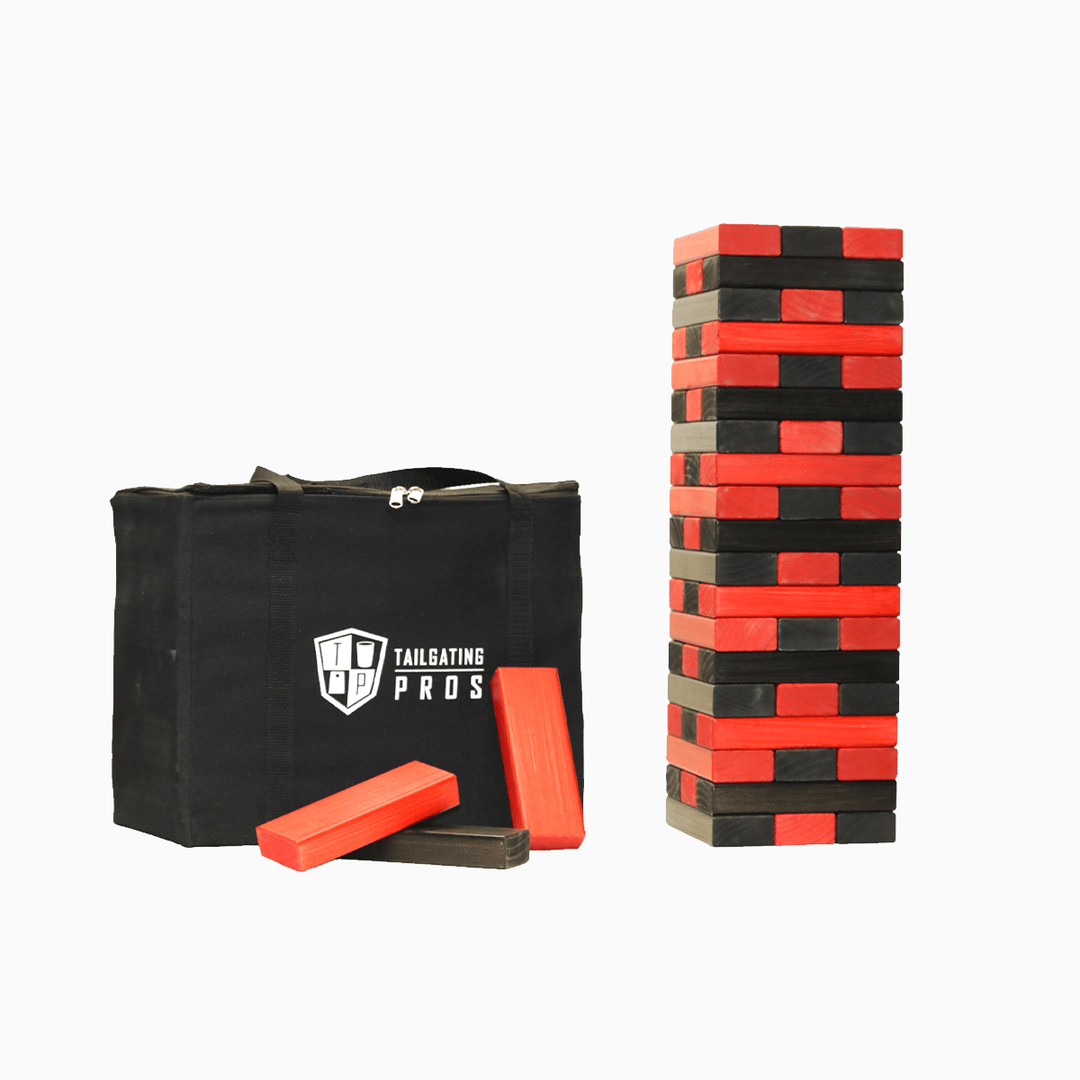 Slick Woody's Black / Red Tailgating Pros Giant Toppling Timbers with Carrying Case