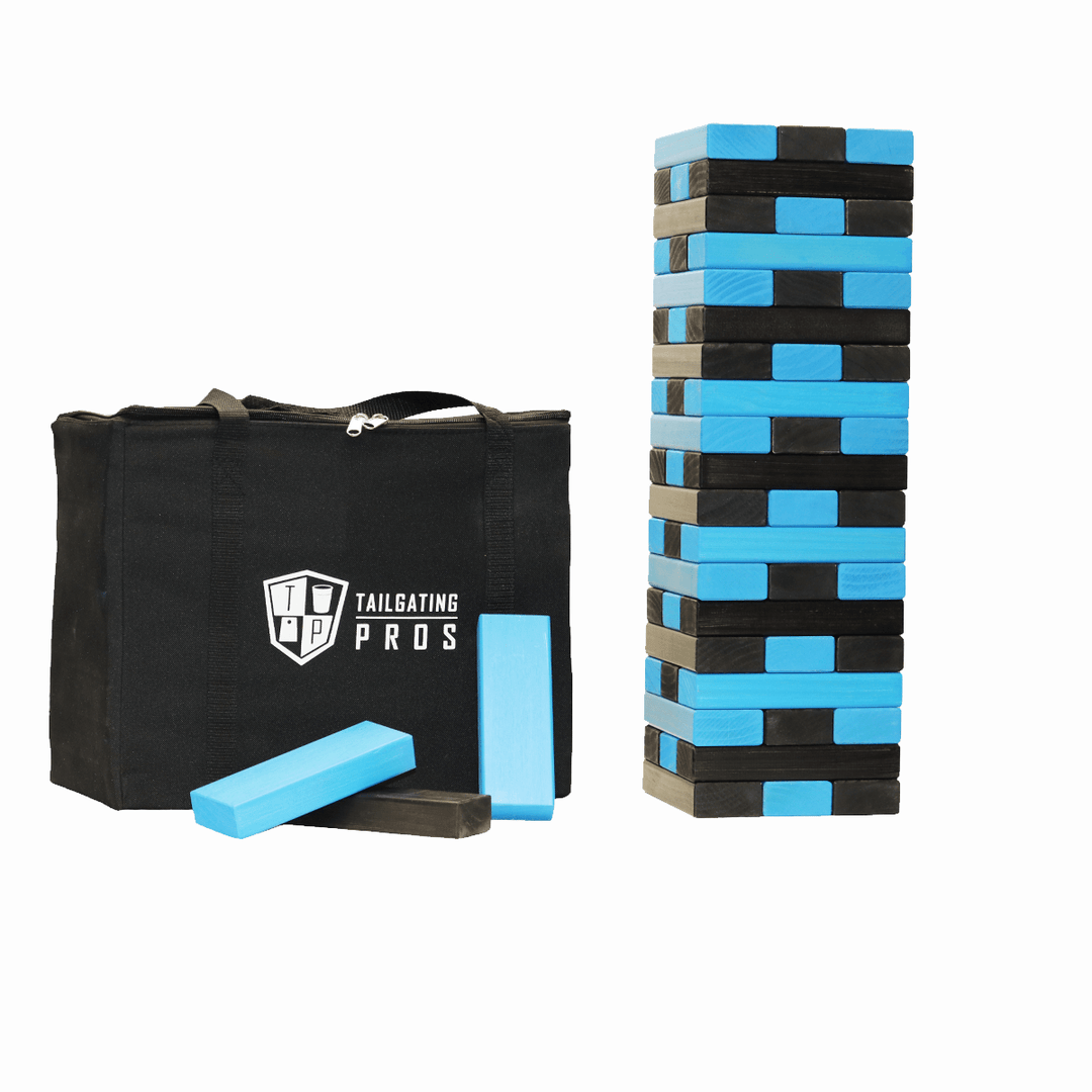 Slick Woody's Black / Turquoise Tailgating Pros Giant Toppling Timbers with Carrying Case