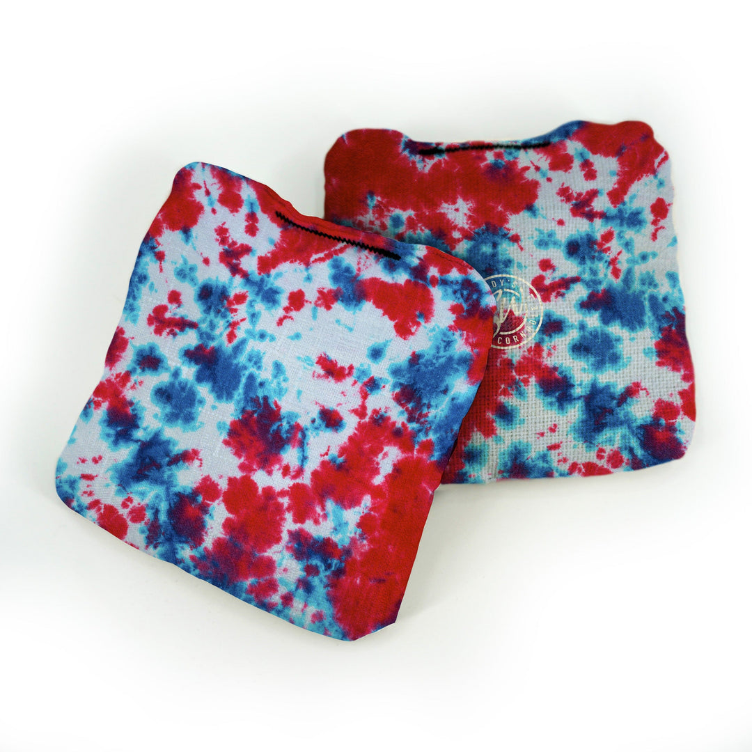 Slick Woody’s Cornhole Bags Red White & Blue Crumple Tie Dye Pro Bags