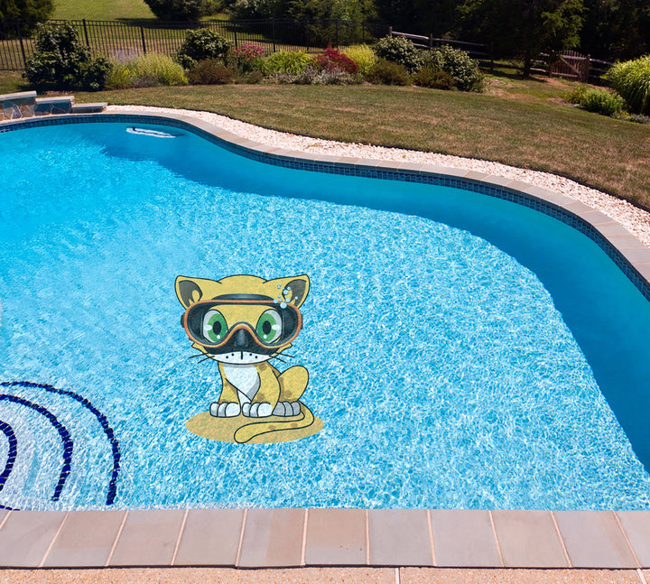 Slick Woody's Cornhole Co. Animated Animals Cat Underwater Pool Mat Tattoo