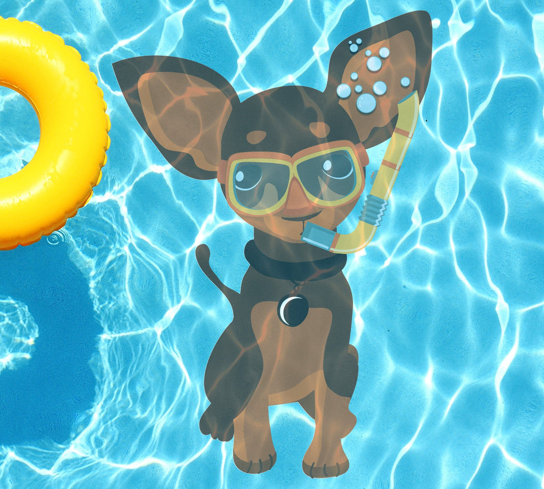 Slick Woody's Cornhole Co. Animated Animals Chihuahua Underwater Pool Mat Tattoo