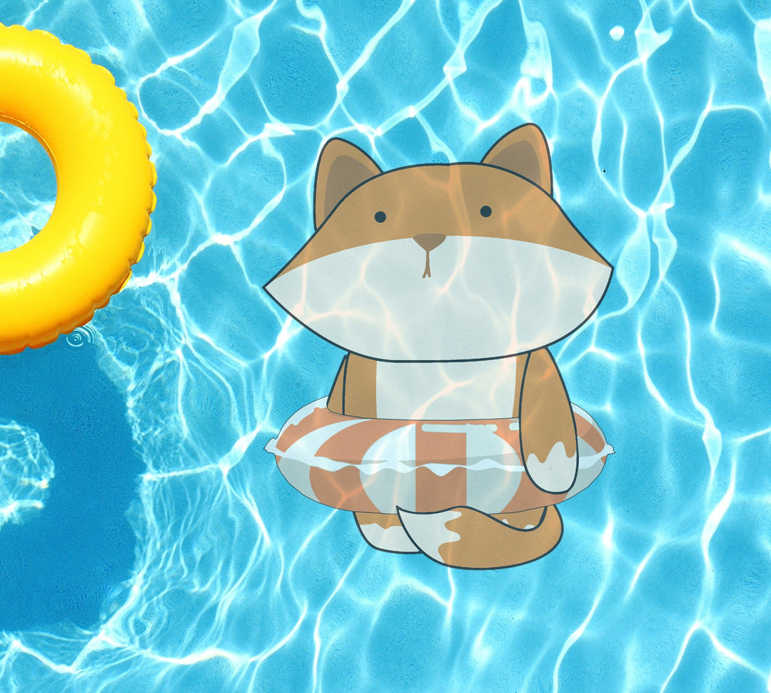Slick Woody's Cornhole Co. Animated Animals Fox Underwater Pool Mat Tattoo