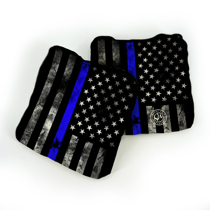 Slick Woody's Cornhole Co. Cornhole Bags Blue Thin Line Flag Patriotic Pro Bags